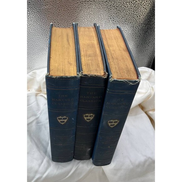 Lot Of 3 Harvard Classics Hardback Books - Promessi Sposi/Autobiography/Essays - Picture 2 of 5